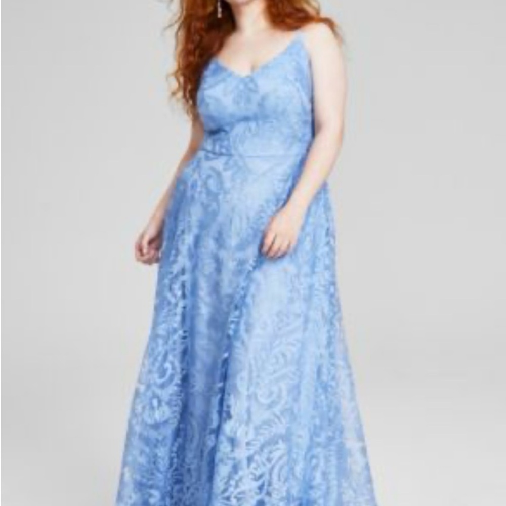 NWT $159 Elegant Blue Lace Evening Gown